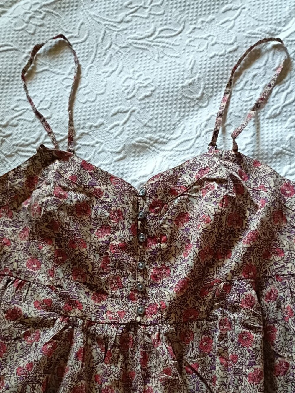 L Kimchi Blue Purple/Red Floral Ruffle-Hem Camisole - Picture 2 of 6